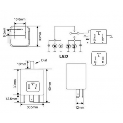 Přerušovač LED směrových světel 12V CF13 + trim