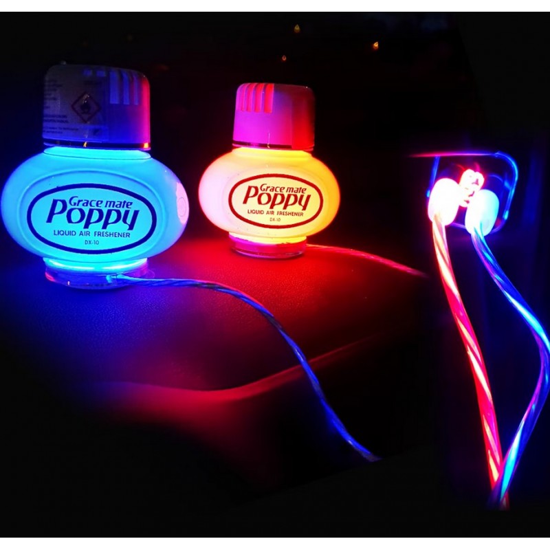 Světelná LED podložka POPPY s běžícím světlem na kabelu modrá/červená