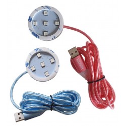 Světelná LED podložka POPPY s běžícím světlem na kabelu modrá/červená