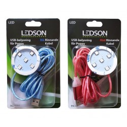 Světelná LED podložka POPPY s běžícím světlem na kabelu modrá/červená