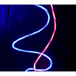 Světelná LED podložka POPPY s běžícím světlem na kabelu modrá/červená