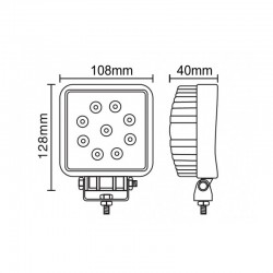 LED pracovní světlo A2 čtvercové 24W / 1300 lm (12V/24V) – Hobby