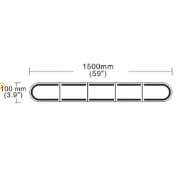 LED oranžová rampa 1500x100x45mm R65 R10 DARK