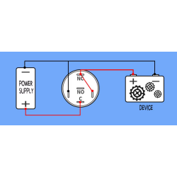 LED vodotěsný vypínač, 12-24V, 16mm, 3A, podsvícený + konektor