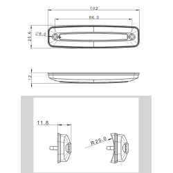 Poziční světlo LED FT-079 DARK červené