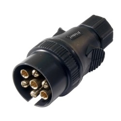Zástrčka 7-pin 12V ISO 1724 DUNAJ – mosazné kontakty, odolný plast