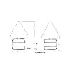 Koncová světla na vlek MD-2 LED na magnet + trojúhelník SET 12V