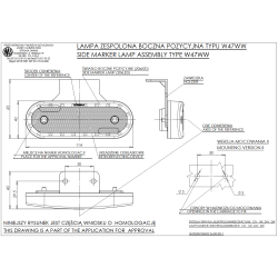 Přední bílé LED obrysové světlo WAŚ W47WW s odrazkou | 12V-24V