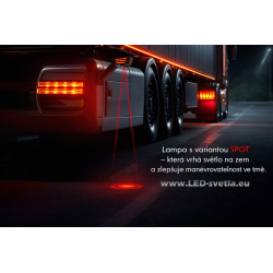 LED tykadlo WAŚ W297.3.3 č.2551 SPOT s blinkrem a projekcí na zem (12/24V)