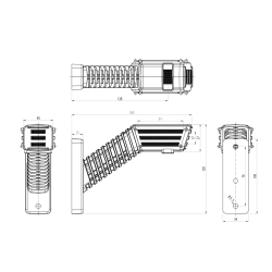 LED tykadlo WAŚ W297.4.3 č.2555 SPOT s blinkrem a projekcí na zem (12/24V)