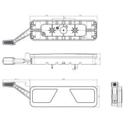 Fristom FT-700: Zadní LED světlo s trojúhelníkem a tykadlem (24V, CANBUS, AMP/Superseal)