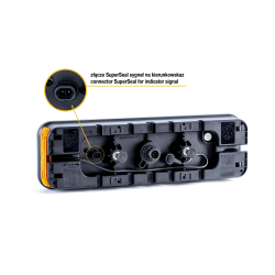 Fristom FT-700: Zadní LED světlo s trojúhelníkem a tykadlem (24V, CANBUS, AMP/Superseal)