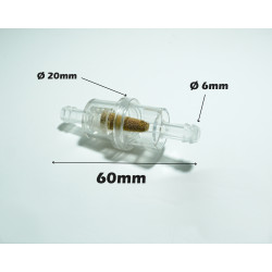 Univerzální průtokový palivový filtr 6mm (moto, ATV, skútr)