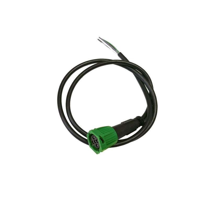 Bajonetový konektor Fristom 5-pin se zelenou maticí, 1m kabel (pravá strana)
